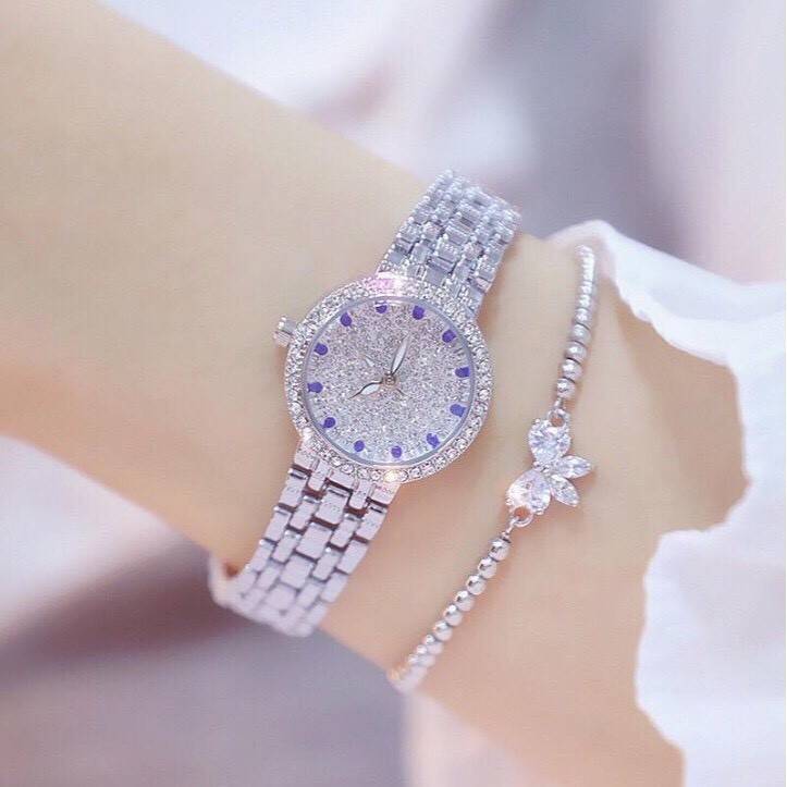 Đồng hồ nữ BS BEE SISTER BSCX dây thép mặt đính đá xanh sang trọng | BigBuy360 - bigbuy360.vn