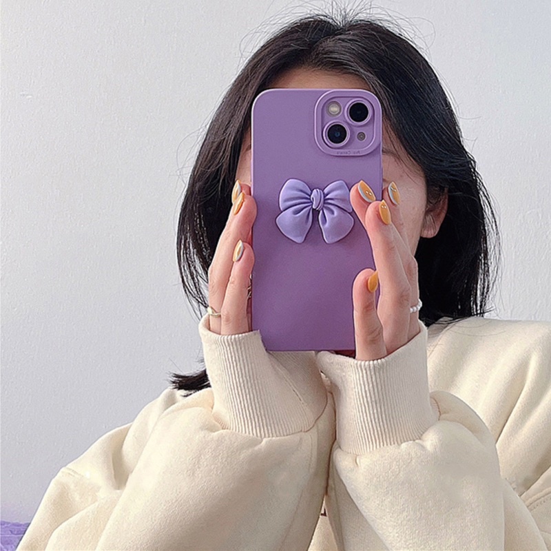 Ốp Lưng màu iphone/samsung/oppo/vivo/xiaomi hình Nơ
