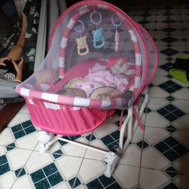 Ghế Rung Bập Bênh Đa Năng HANBEI Cho Bé CÓ NHẠC + MÀN +BÁNH XE