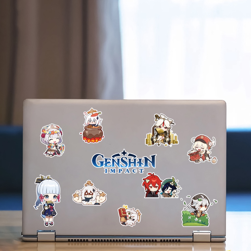 Sticker Genshin Impact Chống Nước - Sticker Dán Laptop, Điện Thoại, Đàn Guitar, Mũ Bảo Hiểm, Vali