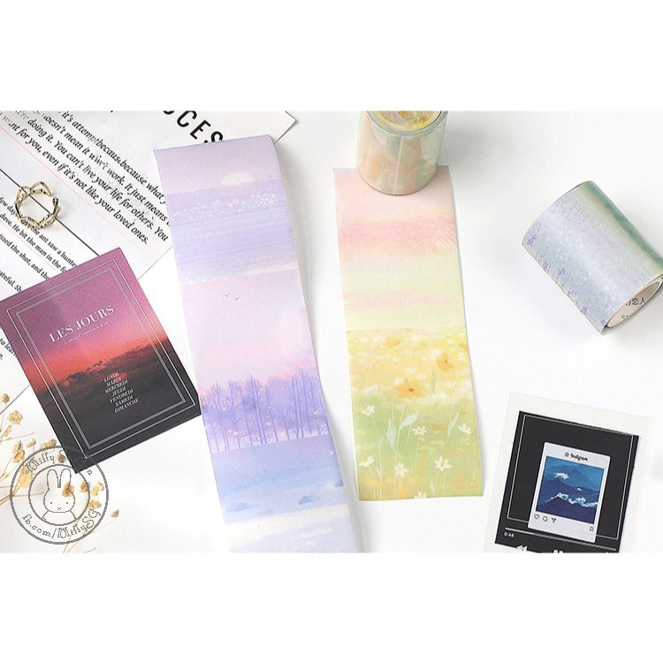 [CARDLOVER] Set washitape/sticker tape DÀI 3M phong cách tranh sơn dầu chủ đề DREAM TRAVELLER