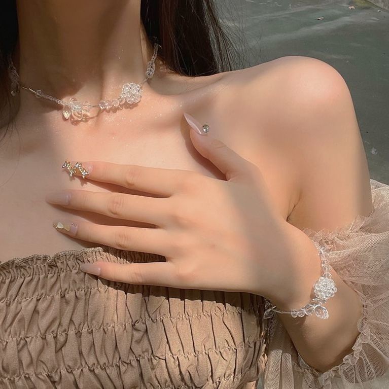 [Aishang Beauty Vòng Cổ Chuỗi Hạt Pha Lê Nhân Tạo Aurora Cao Cấp Thiết Kế Lộng Lẫy Làm Vòng Cổ Phong Cách Cá Tính Cao Cấp