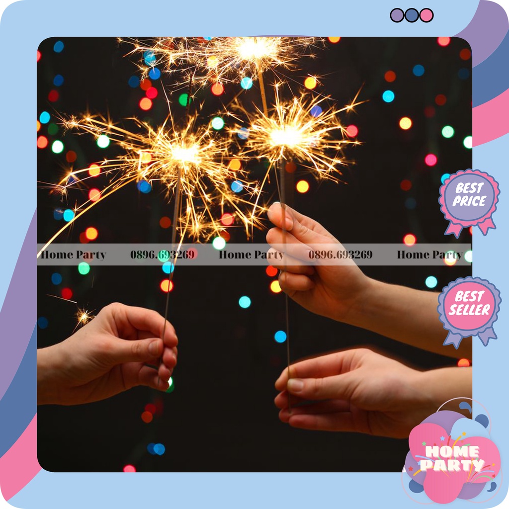Nhang Xẹt Bông Que Tia Lửa Nhỏ Trang Trí Sinh Nhật Happy Birthday - Gói 8 Que