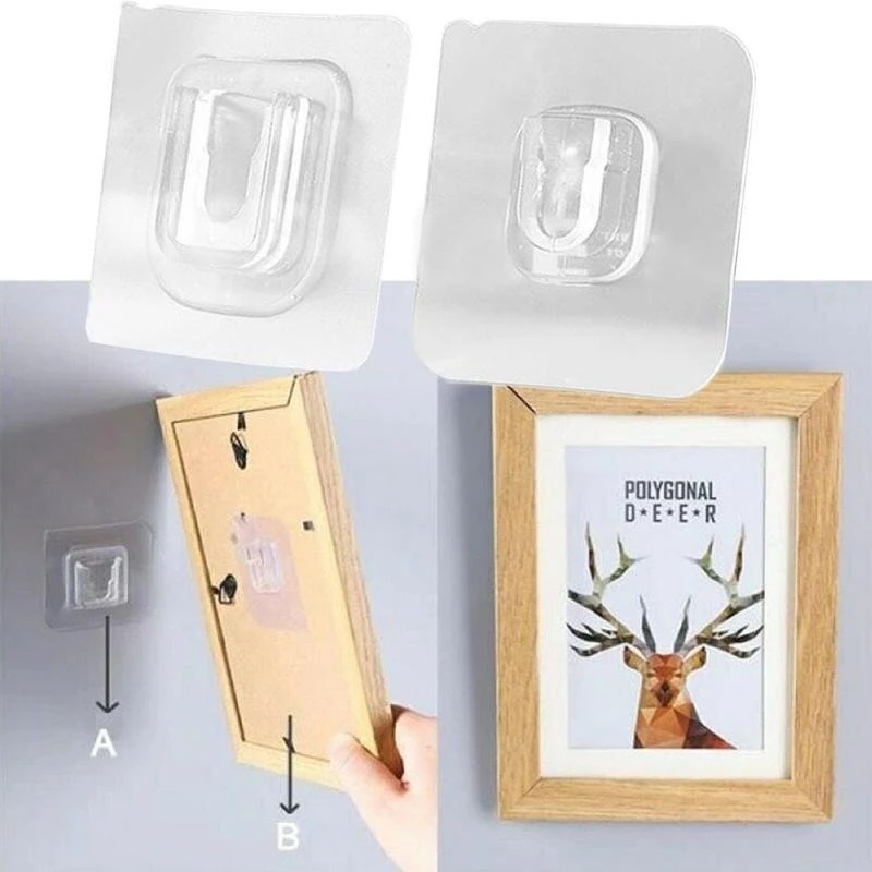 Set 5 Cặp Móc Treo Đồ Dán Tường Tự Dính Chống Thấm Nước Chống Dầu Dành Cho Nhà Bếp / Phòng Tắm