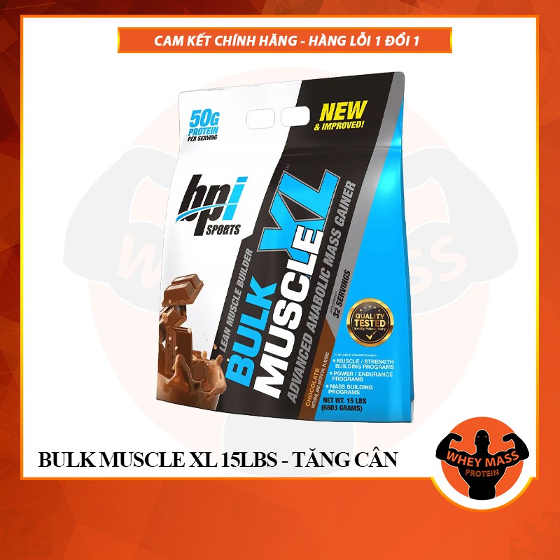 Sữa Dinh Dưỡng Tăng Cân Nhanh Mass Bpi Bpisports Bulk XL Muscle 15lbs (6.88kg) - Authentic 100%