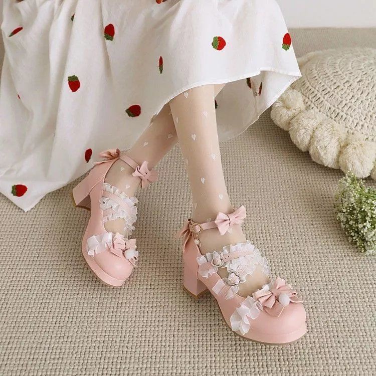 Giày Cao Gót Đế Dày Phong Cách Lolita Nhật Bản Cho Nữ