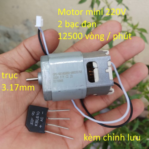motor mini 220v 2 bạc đạn