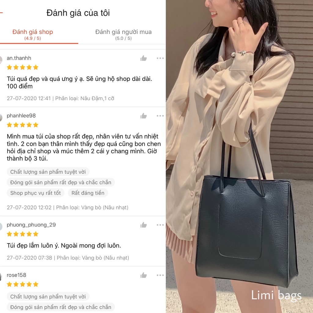 Túi xách nữ tote da thời trang mềm đẹp kèm túi nhỏ xinh LUCI Limi Bags