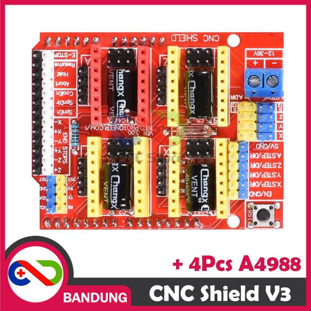 Bảng Mạch Điều Khiển Máy In 3d Cnc Shield V3 + 4cs A4988