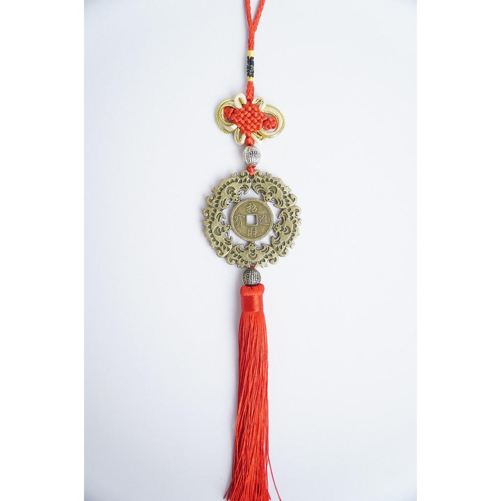 Dây treo đồng xu Ngũ Phúc Lâm Môn treo cửa nhà, treo xe tài lộc, may mắn, bình an