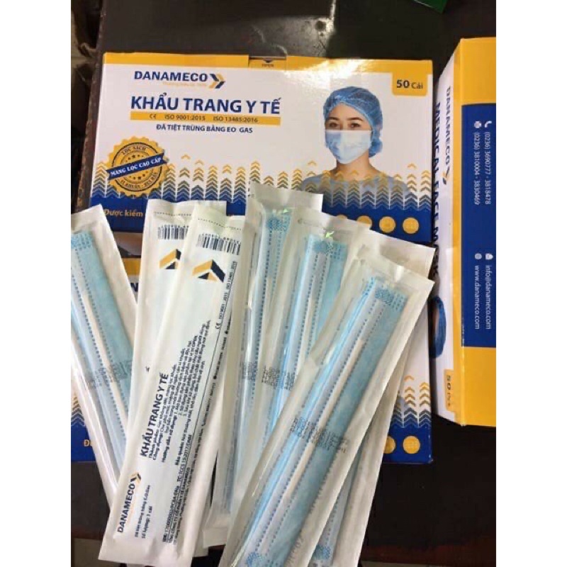 (Nowship Hà Nội) 1 chiếc khẩu trang y tế tiệt trùng Danameco dùng trong bệnh viện