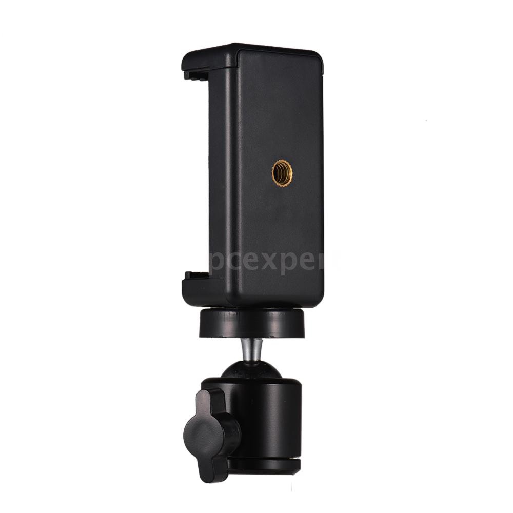 PCER◆ Adjustable Phone Holder Smartphone Clip + Flexible Ballhead Adapter Mount with 1/4 Inch Screw