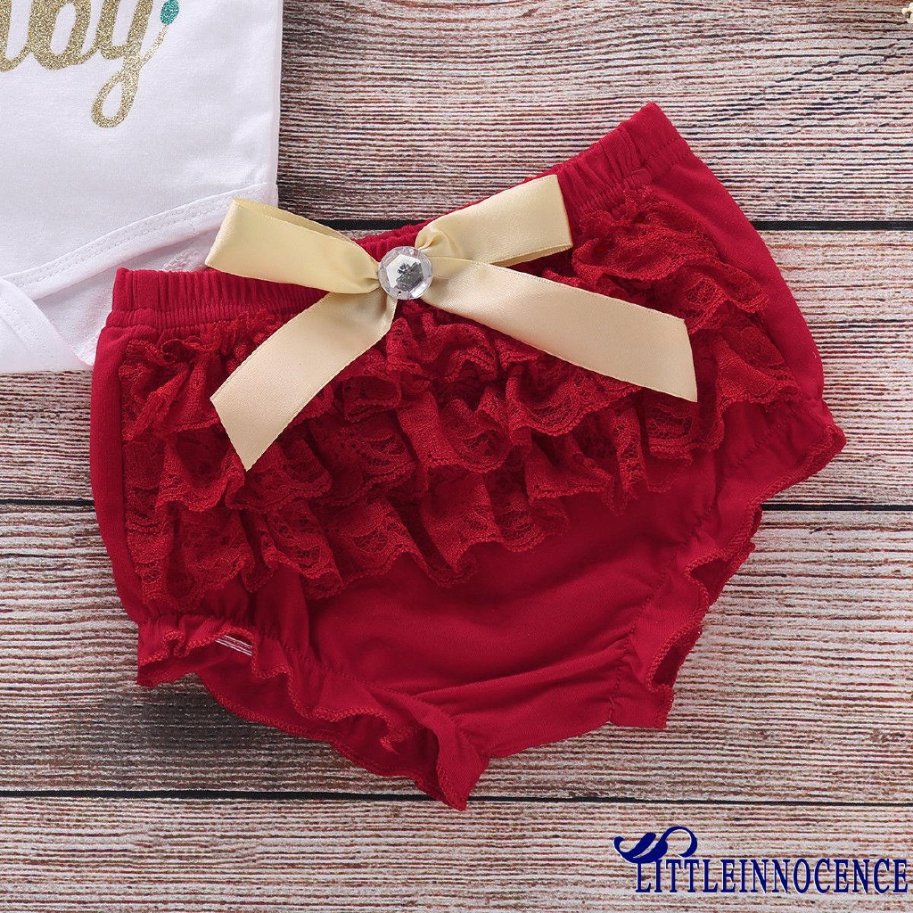 Set romper + quần sọt phong cách Giáng Sinh xinh xắn dành cho bé gái sơ sinh