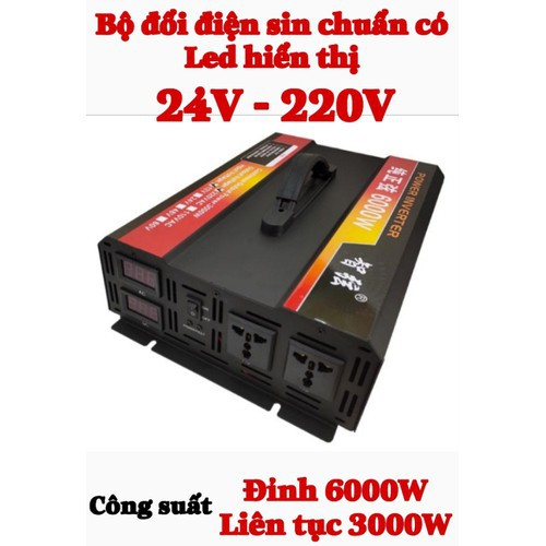 [Mã ELHA22 giảm 5% đơn 300K] Bộ đổi điện sin chuẩn 6000W 24V sang 220V - ZX24V-6000W M