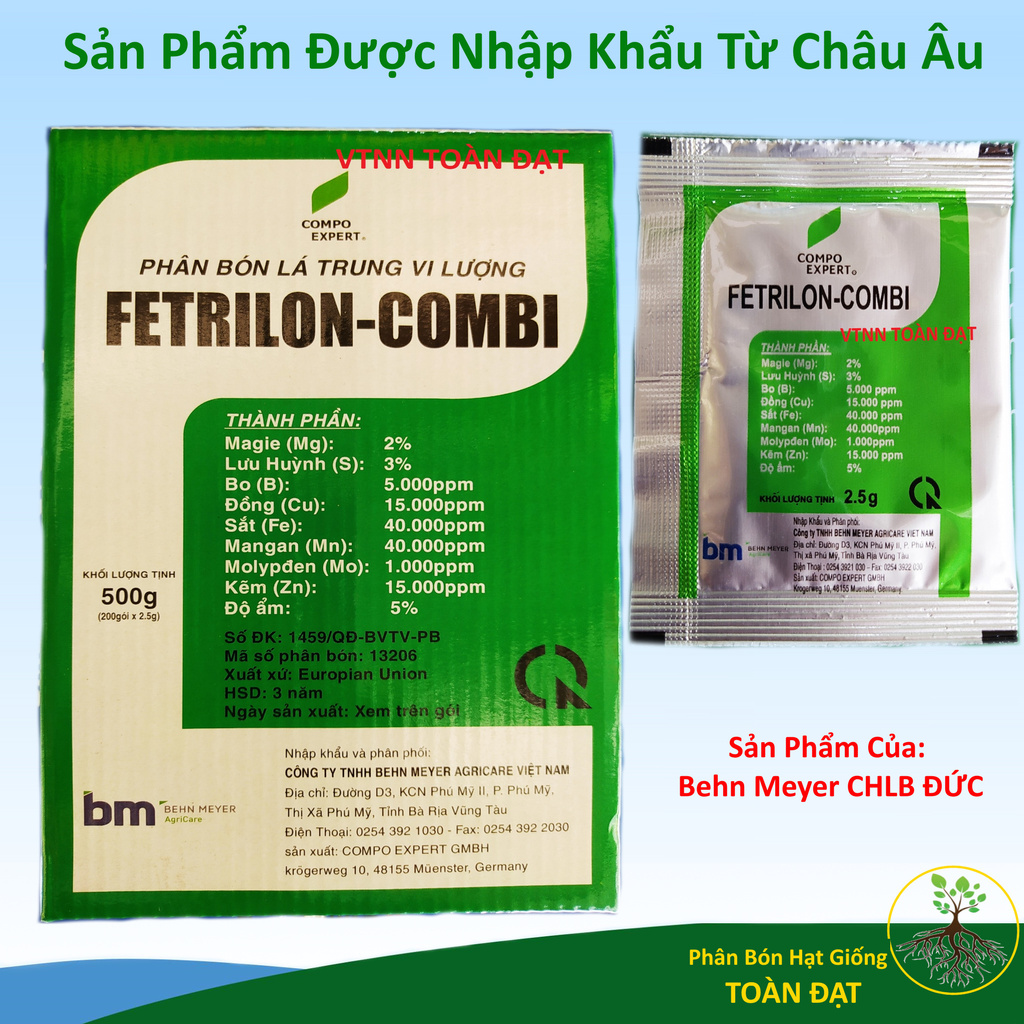 Phân Bón Lá Vi Lượng Fetrilon Combi (2,5gr), Phân bón lá trung vi lượng nhập khẩu châu âu