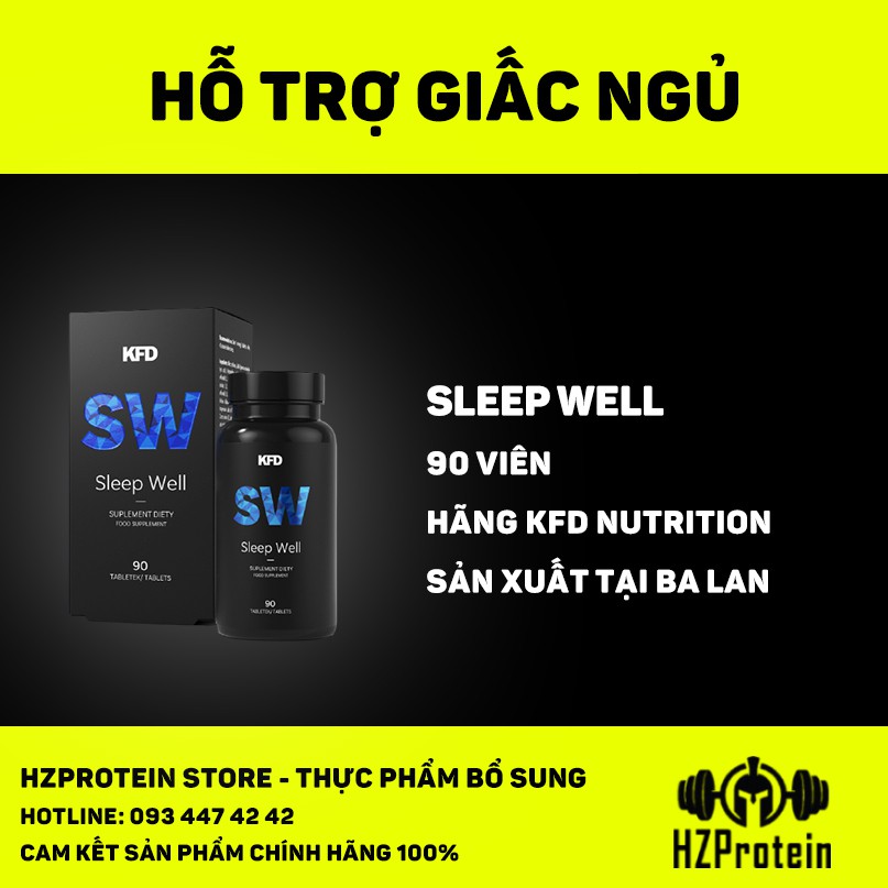 KFD SLEEP WELL - HỖ TRỢ GIẤC NGỦ, HỆ TUẦN HOÀN, GIẢM STRESS, MỂT MỎI (90 VIÊN)