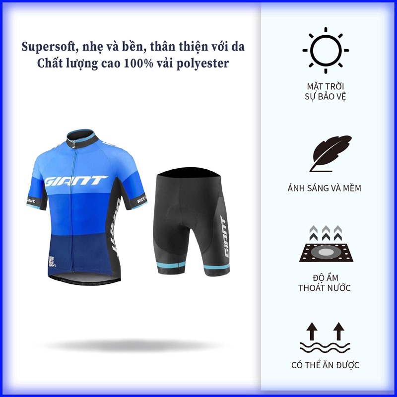 Bộ trang phục thể thao áo ngắn tay quần ngắn dành cho nam đi xe đạp leo núi có bán lẻ