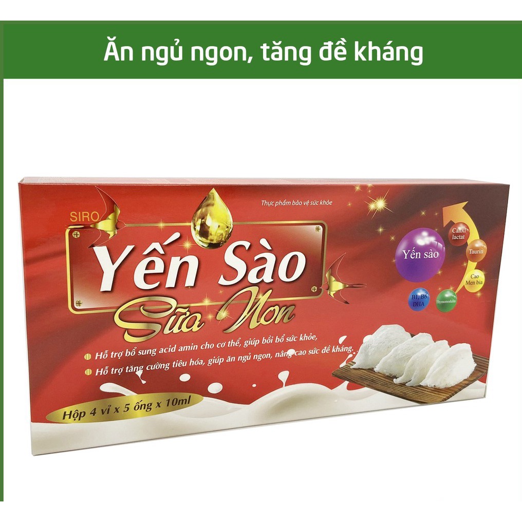 Siro Yến Sào Sữa Non giúp bé ăn ngủ ngon, tiếu hóa tốt, tăng đề kháng - 20 ống