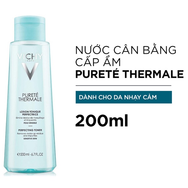 - Nước Cân Bằng Vichy Cấp Ẩm Dành Cho Da Nhạy Cảm Pureté Thermale Perfecting Toner 200ml