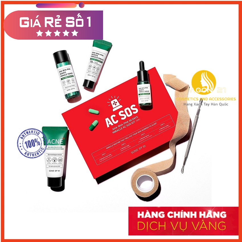 Bộ dưỡng da ngừa mụn Some By Mi 30 Days Miracle Travel Kit Mini 4 món Auth Hàn Quốc