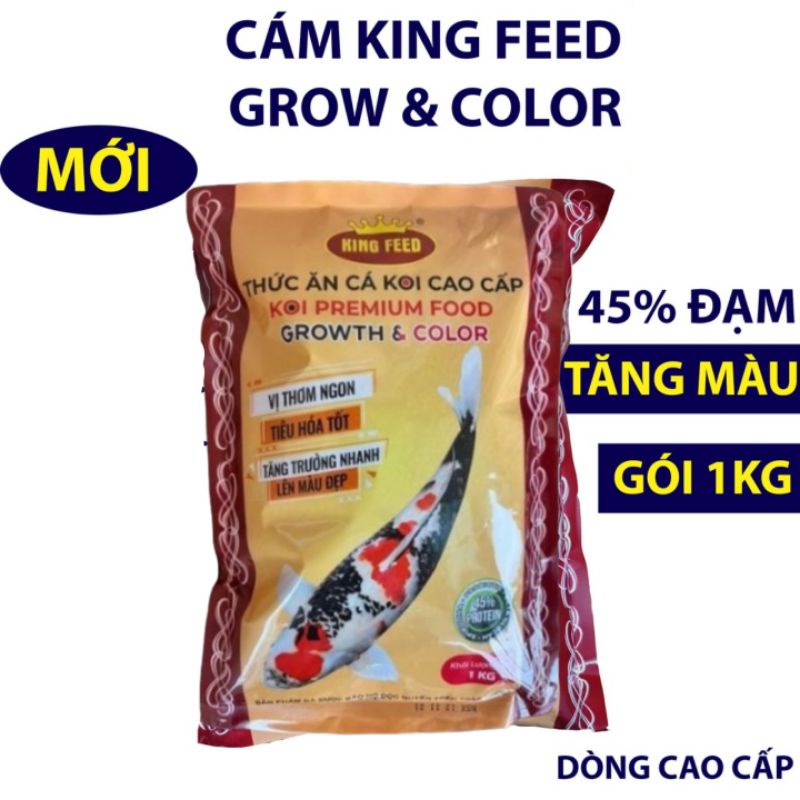 Cám king feed growth &amp; color , siêu đạm 45% đạm tốt túi 1kg