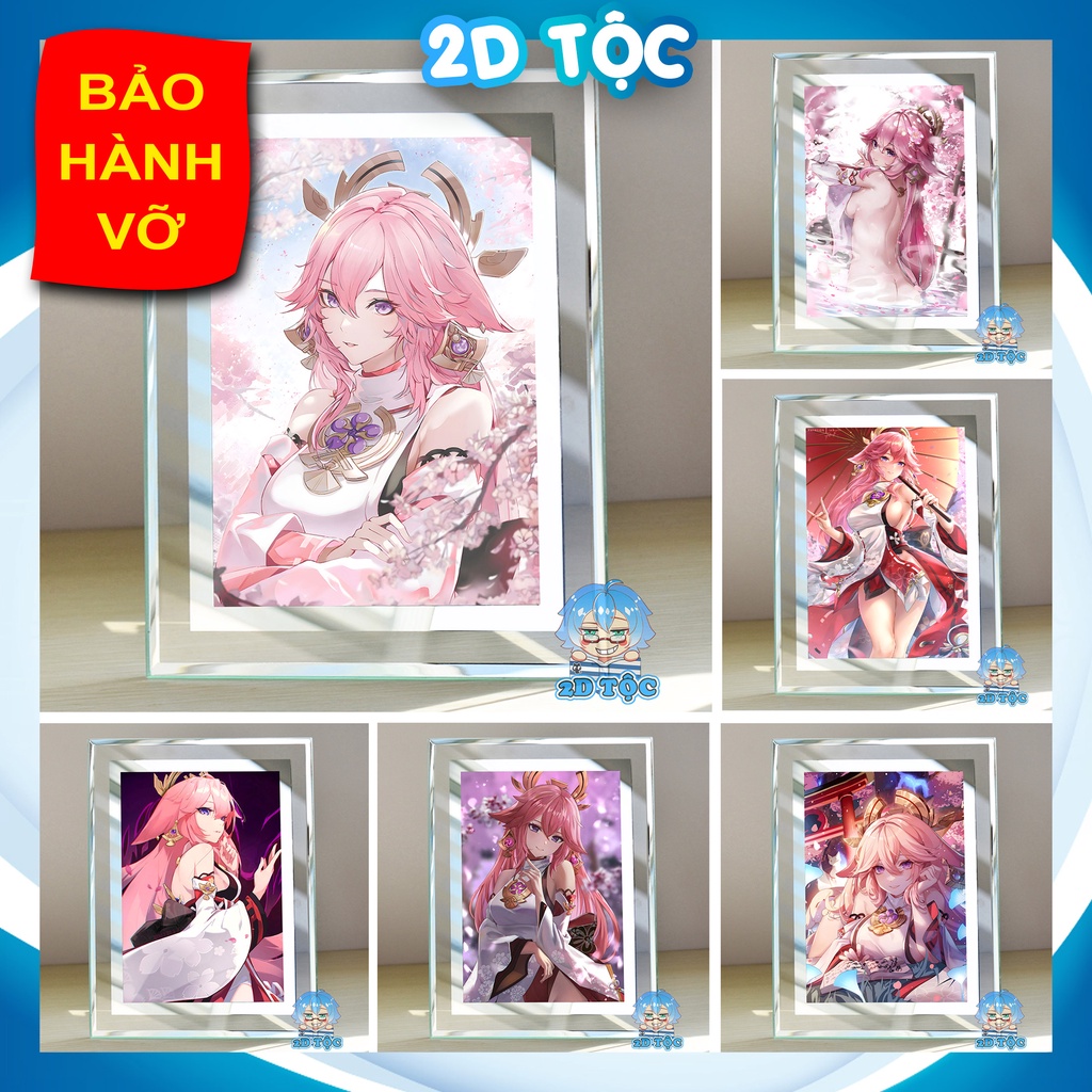 Khung kính Yae Miko (5) Game Genshin Impact - để bàn by 2D Tộc Shop