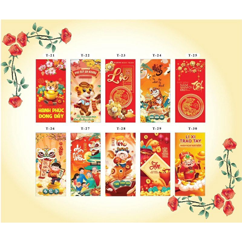 10 bao lì xì tết 2022- chọn mẫu