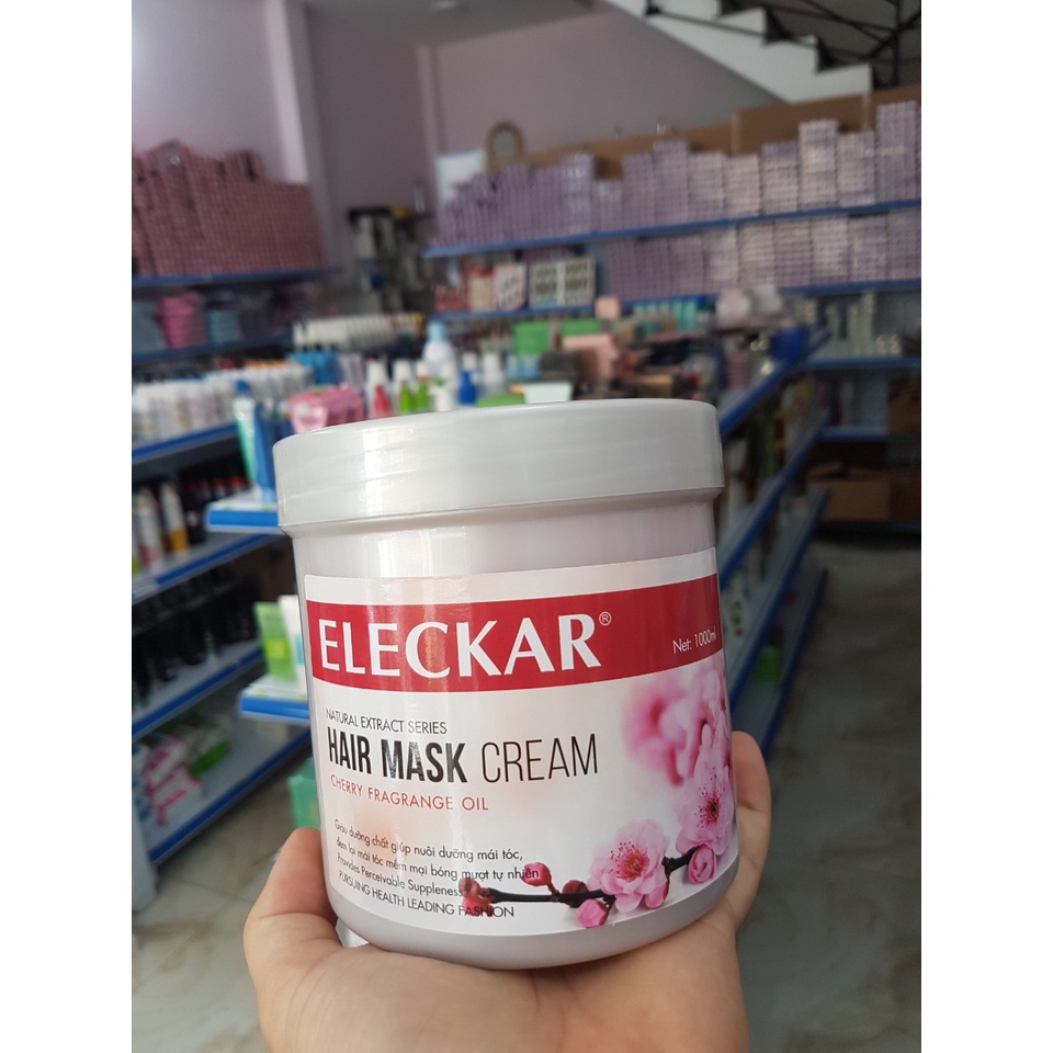 Hấp Dầu Kem xả Ủ Tóc Hoa Sen, Bơ, Oliu, Hoa Anh Đào, Nha Đam ELECKAR 1000ml - Ngăn Ngừa Và Phục Hồi Tóc Cho Tóc Mềm Mượt