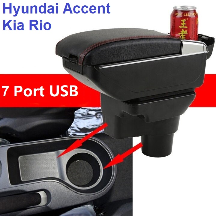 Hộp tỳ tay, đệm tỳ tay lắp cho xe ô tô Hyundai Accent, Kia Rio, Armrest box for Hyundai Accent, Kia