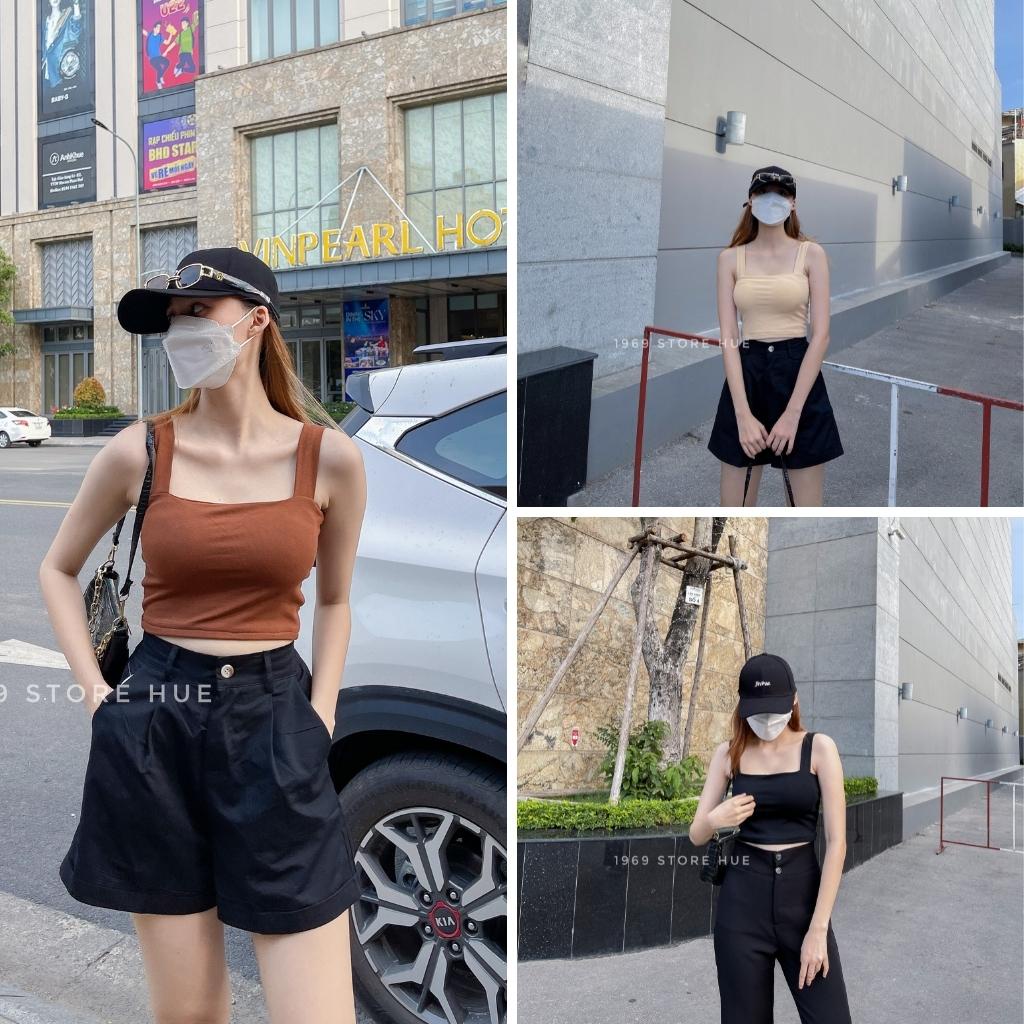 Áo crop nữ 2s bảng to YANYI 6045 3 màu freesize chất thun 1969storehue