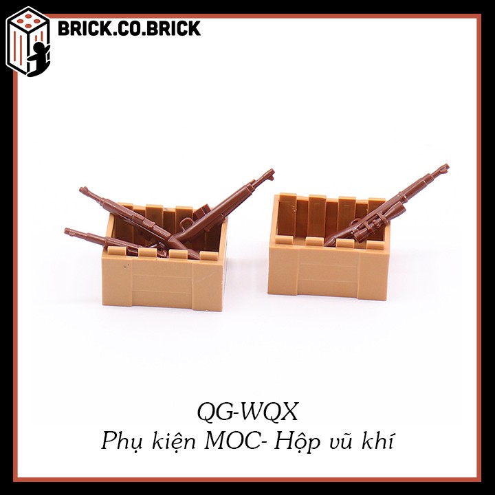 Hộp Đựng Vũ Khí Phụ kiện MOC Army Đồ Chơi Lắp Ráp Minifig Non Lego Mô Hình Sáng Tạo Trang Trí Quân Đội BT-WQX