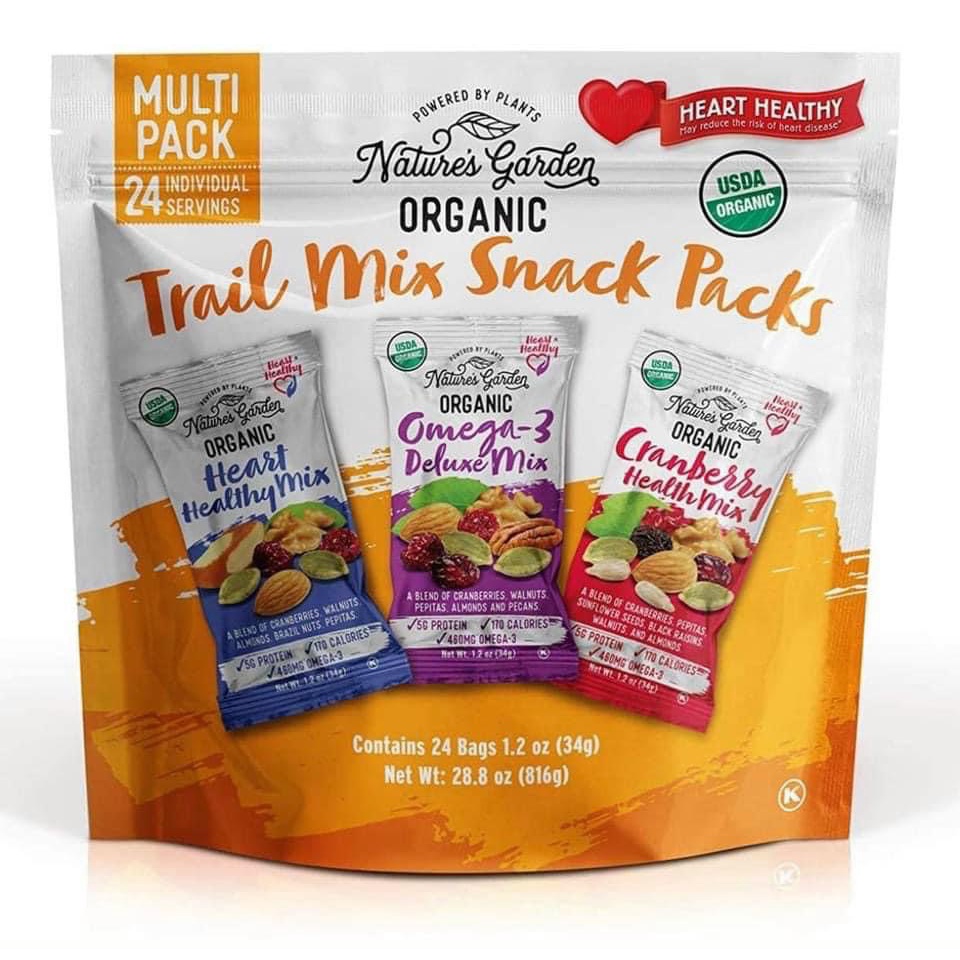 Hạt sấy khô tổng hợp Nature’s Garden Trail Mix Snack Packs 816g - Mỹ