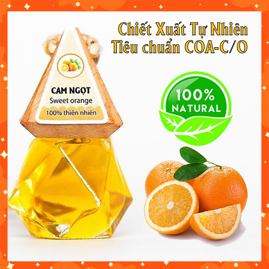 Tinh Dầu Treo Xe Ô Tô Hương Thơm Hương Cam - Khử Mùi Xả Stress nhiều mùi hương 10ml