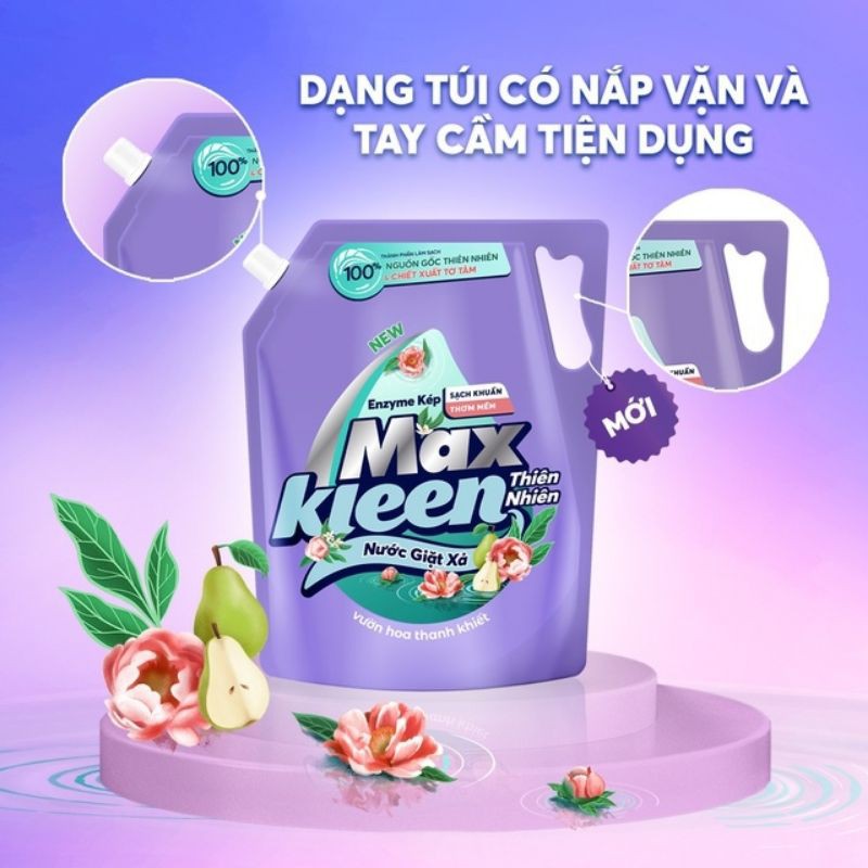 Maxkleen - Nước Giặt Xả Maxkleen VƯỜN HOA THANH KHIẾT  - Túi 2,2kg