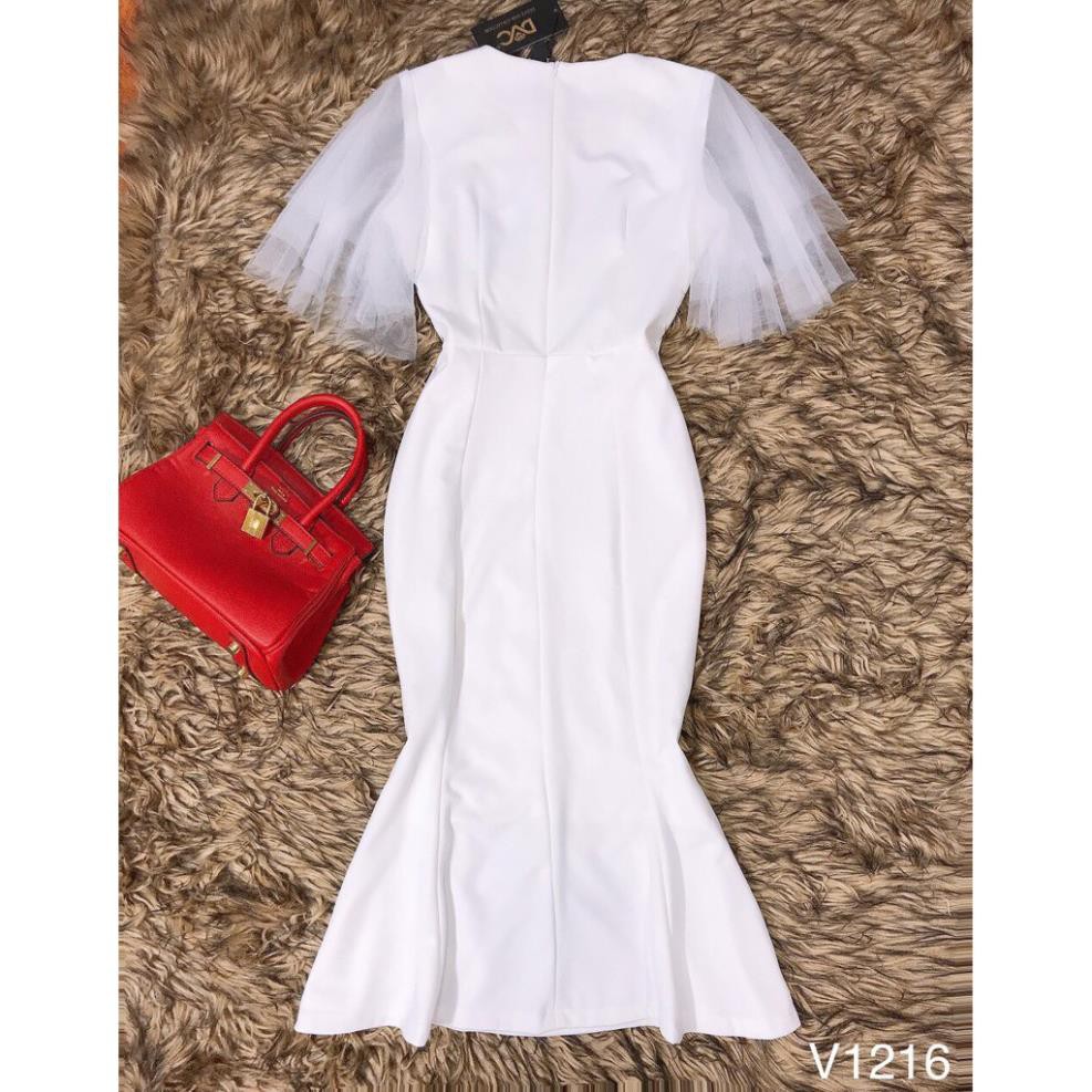Váy trắng tay voan V1216 - ĐẸP SHOP DVC ( Ảnh mẫu và ảnh trải sàn do shop tự chụp ) *