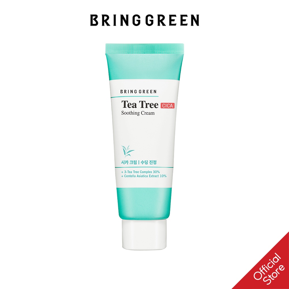 Kem Dưỡng Giảm Mụn Làm Dịu Da Tràm Trà Bring Green Tea Tree Cica Soothing Cream 100ml