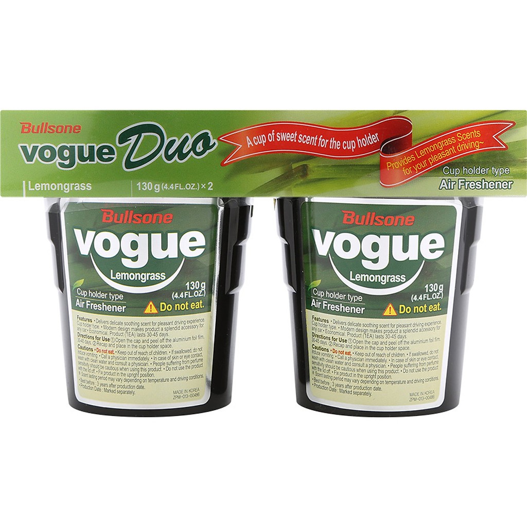 - Bộ 2 sáp thơm khử mùi VOGUE Bullsone Lemongrass HQST17LG (130g x 2) - Hàng chính hãng