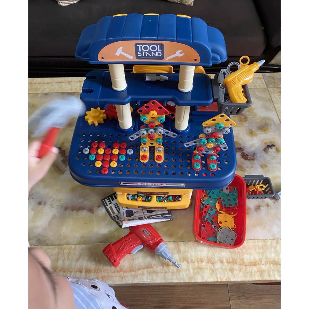 Bộ đồ chơi cao cấp Bé Làm Kĩ Sư, lắp ráp kỹ thuật, có khoan điện - Đồ chơi giáo dục trẻ em