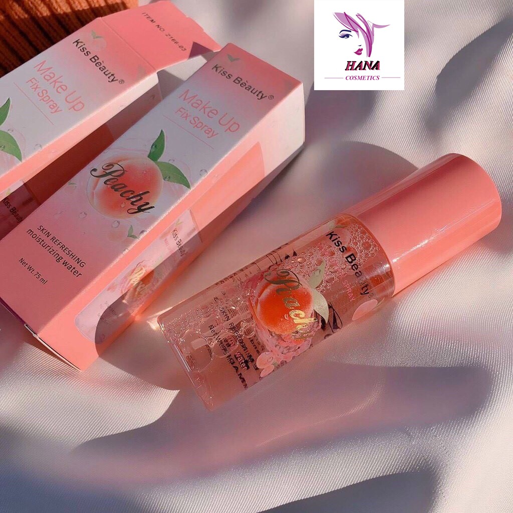 Xịt Khóa Nền🌸𝑭𝒓𝒆𝒆𝒔𝒉𝒊𝒑🌸Xịt Giữ Lớp Nền Cố Định Lớp Trang Điểm Kis Beauty Đào 75ml | BigBuy360 - bigbuy360.vn