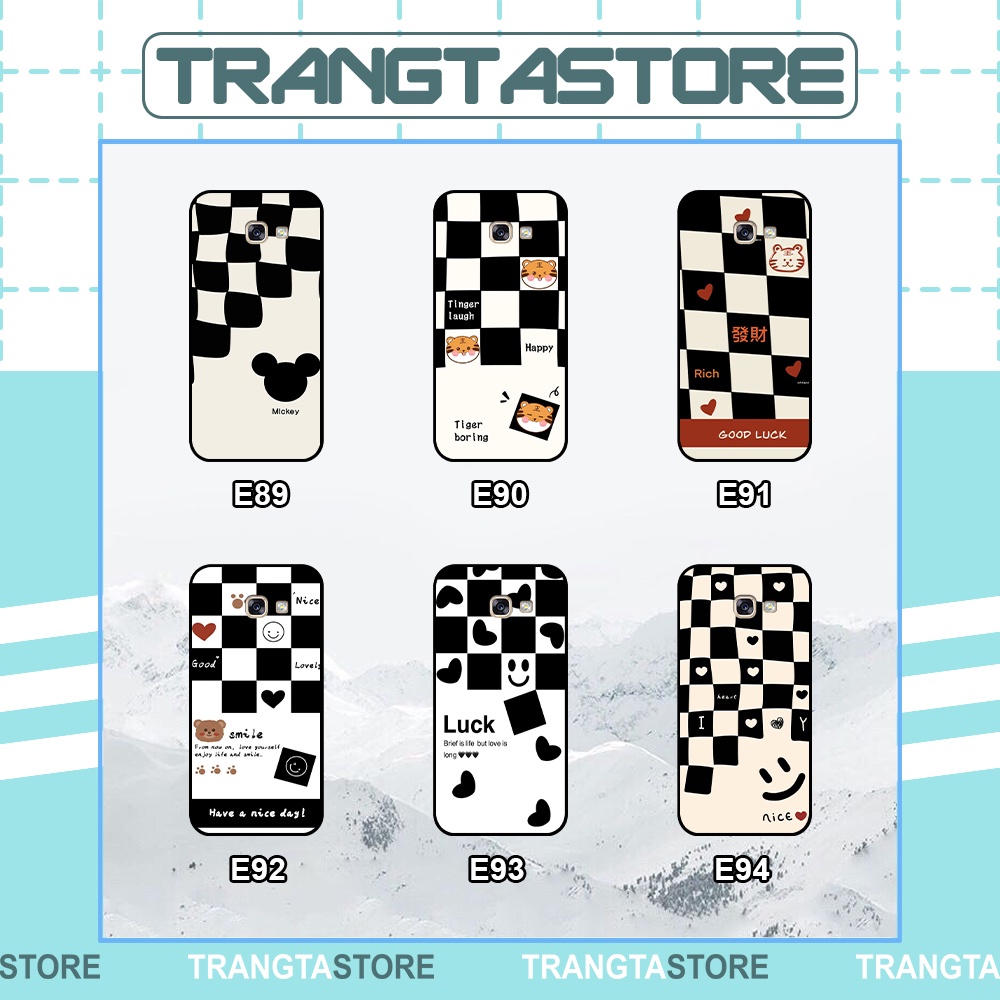 Ốp lưng Samsung A3 2016 / A5 2016 / A7 2016 in hình sọc caro, họa tiết đen trắng dễ thương