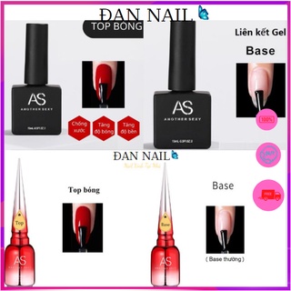 Base liên kết - Top bóng sơn gel AS chai vuông, đỏ, đen 15ml