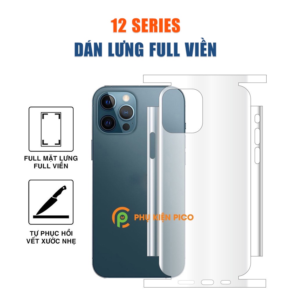 Dán lưng Iphone 12 Pro Max PPF cao cấp dẻo trong suốt full mặt lưng full viền cho Iphone 12 Pro Max