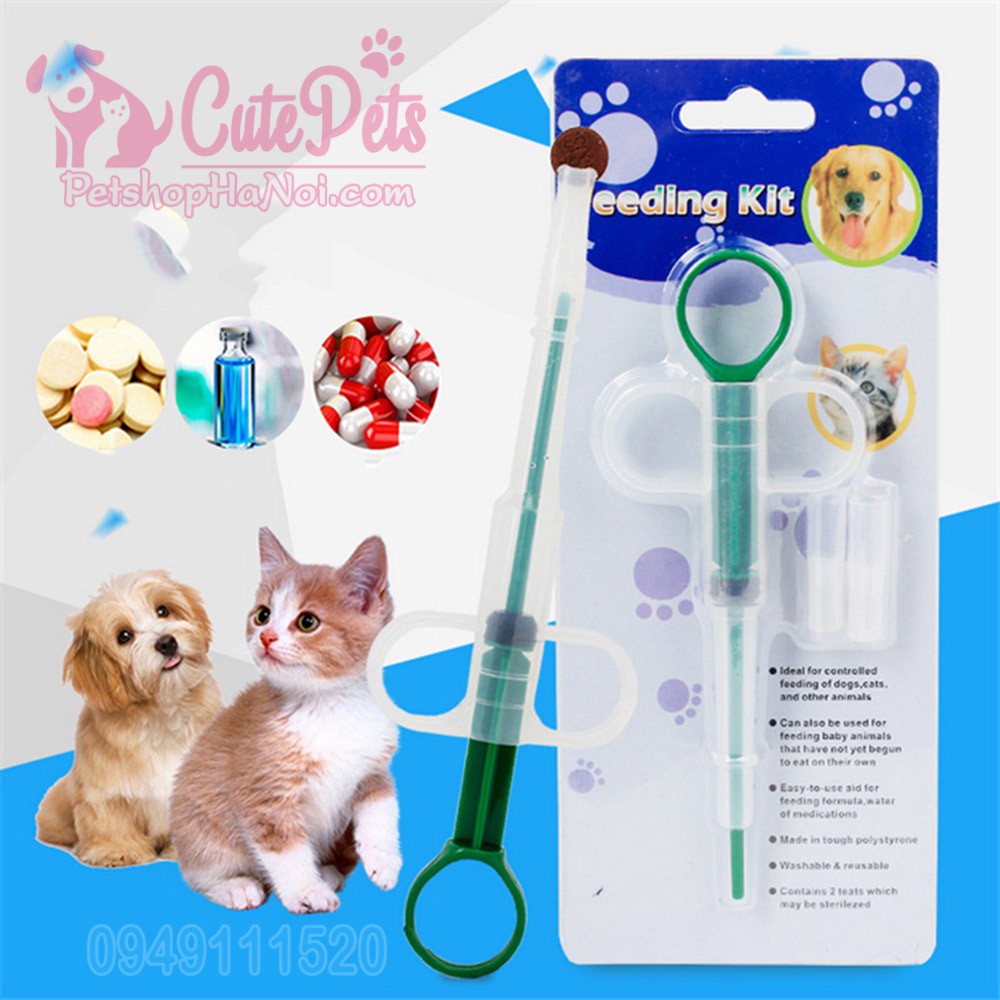 Bộ dụng cụ cho chó mèo uống thuốc Feeding Kit - CutePets Phụ kiện chó mèo Pet shop Hà Nội