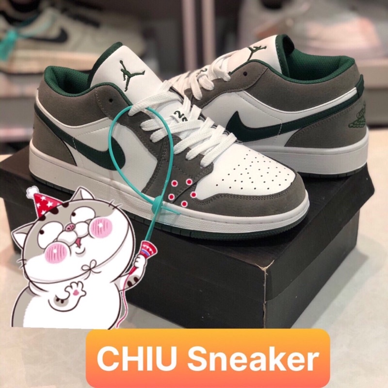 [ CHIU Sneaker ] Giày thể thao jd1 cổ thấp xanh lá phiên bản cao cấp Jordan 1 cổ thấp