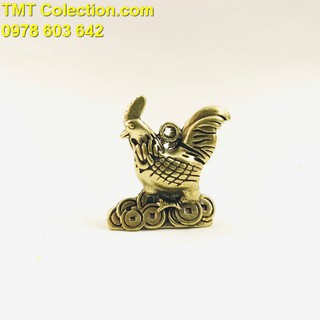 Móc Khóa Tượng Đồng Con Gà, chú Gà thường là biểu tượng cho sự thịnh vượng, no đủ - tượng cao 3cm - SP005222