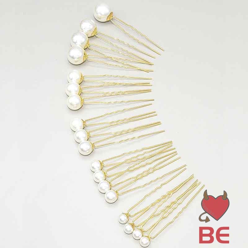 YADORNOS Set 18 trâm cài tóc bằng kim loại đính ngọc trai giả phong cách xinh xắn cho nữ