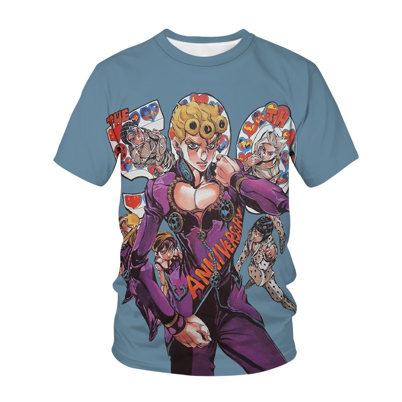 Áo Thun Tay Ngắn In Hình Anime Jojo 'S Bizarre Adventure Thời Trang Mùa Hè Cho Nam Và Nữ