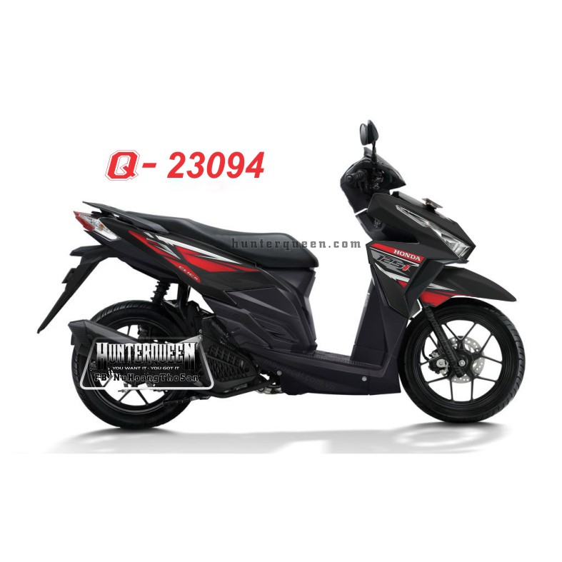Tem rời dán Vario 2015 màu đen. Tem đen đỏ.Thay đổi màu sắc và chi tiết theo yêu cầu. Sắc nét, bền màu