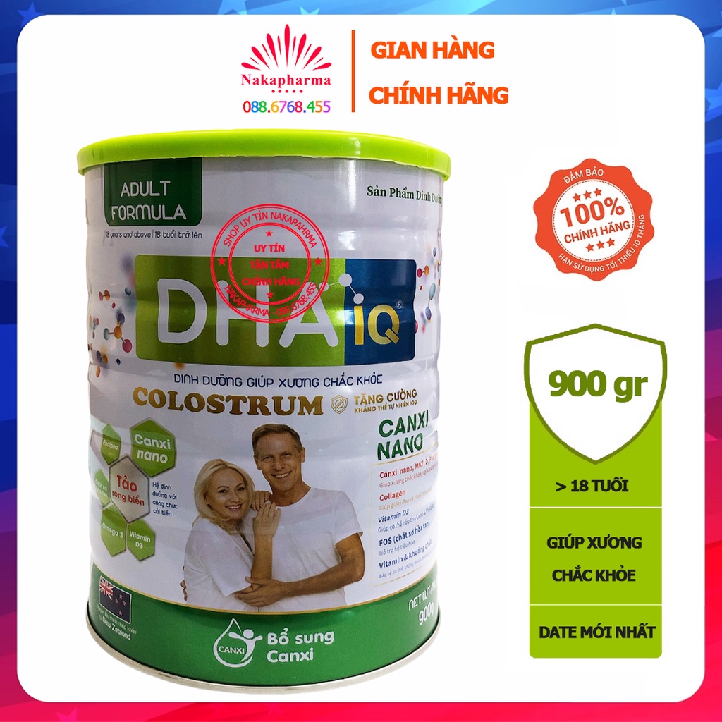 Sữa bột DHA IQ Canxi Nano Colostrum 900g – Giúp xương khớp chắc khỏe