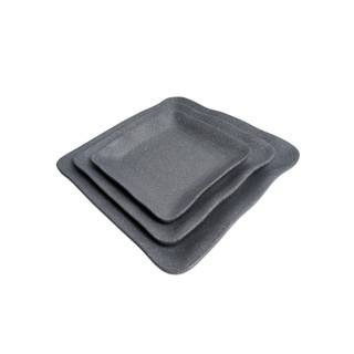 COMBO 10 DĨA VUÔNG NHỰA MELAMINE DV MÀU ĐEN, XÁM, NGÓI NHÁM